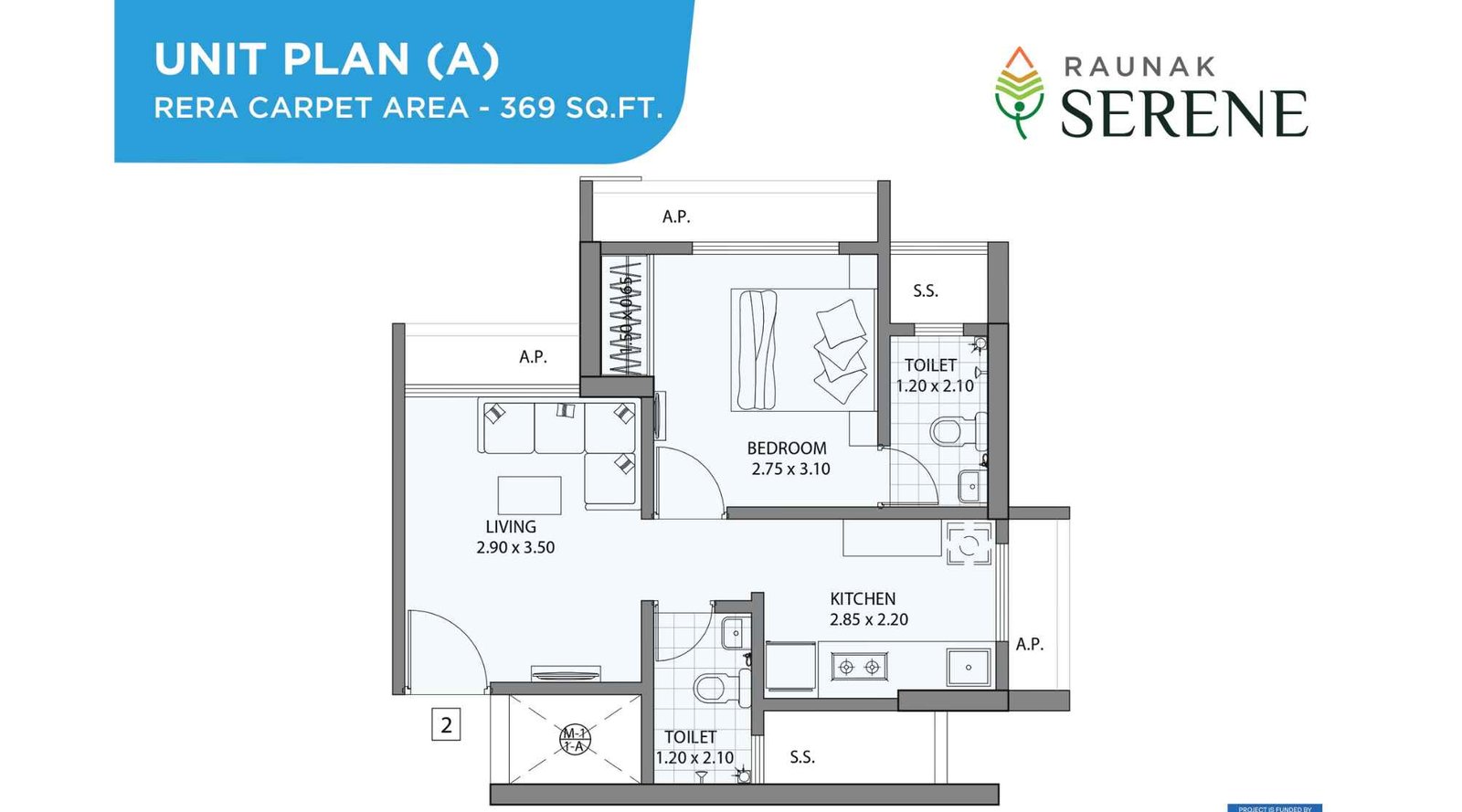 Raunak-Serene-Floor-Plan-1-BHK-369-sqft